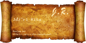 Jári Rita névjegykártya